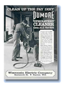 Dumore Corporation | Historical Wisconsin Electric Company Dumore Brand Upholstery Cleaner Catalog